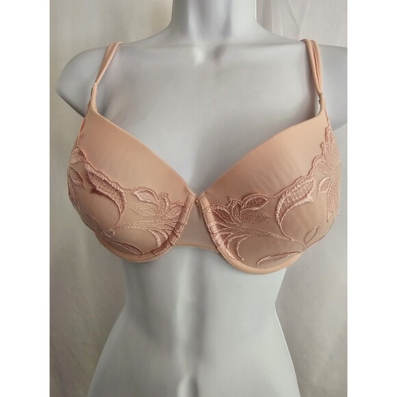 Natori Bra Womens Pink Underwire Embroidered Bra Size 36D - Picture 1 of 10